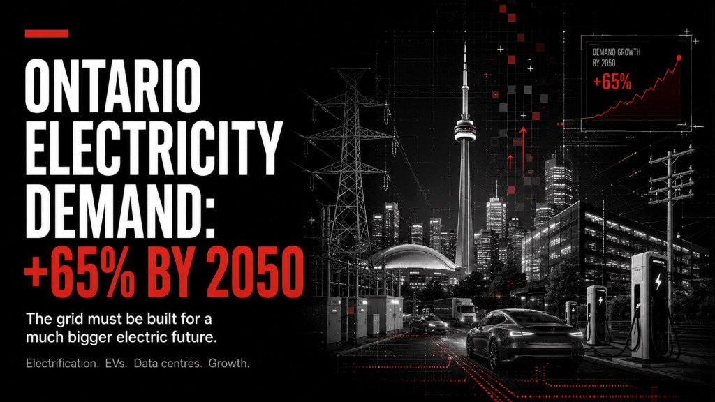 Ontario electricity demand: +65% by 2050.