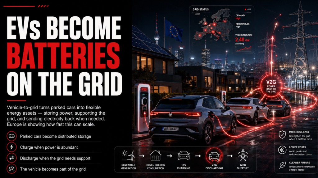 EVs become batteries on the grid.