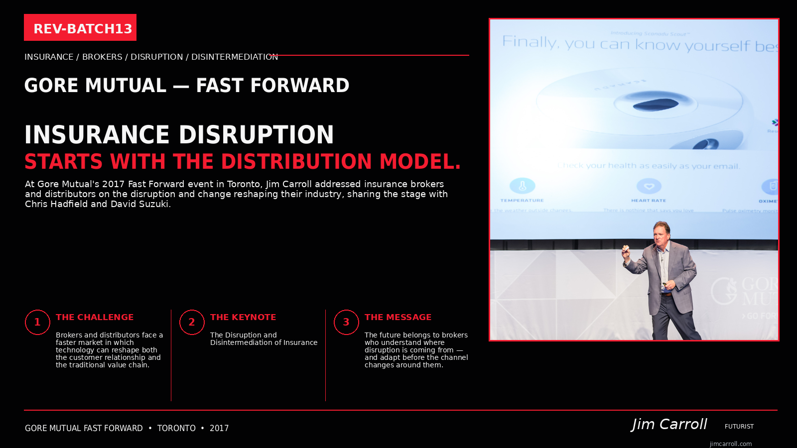 Jim Carroll keynote for Gore Mutual Fast Forward