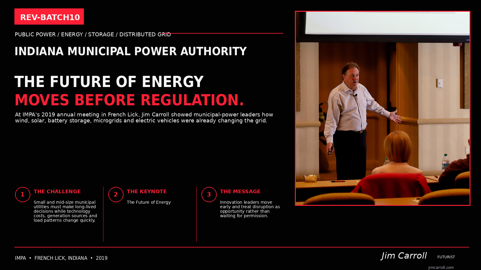 Jim Carroll keynote for Indiana Municipal Power Authority