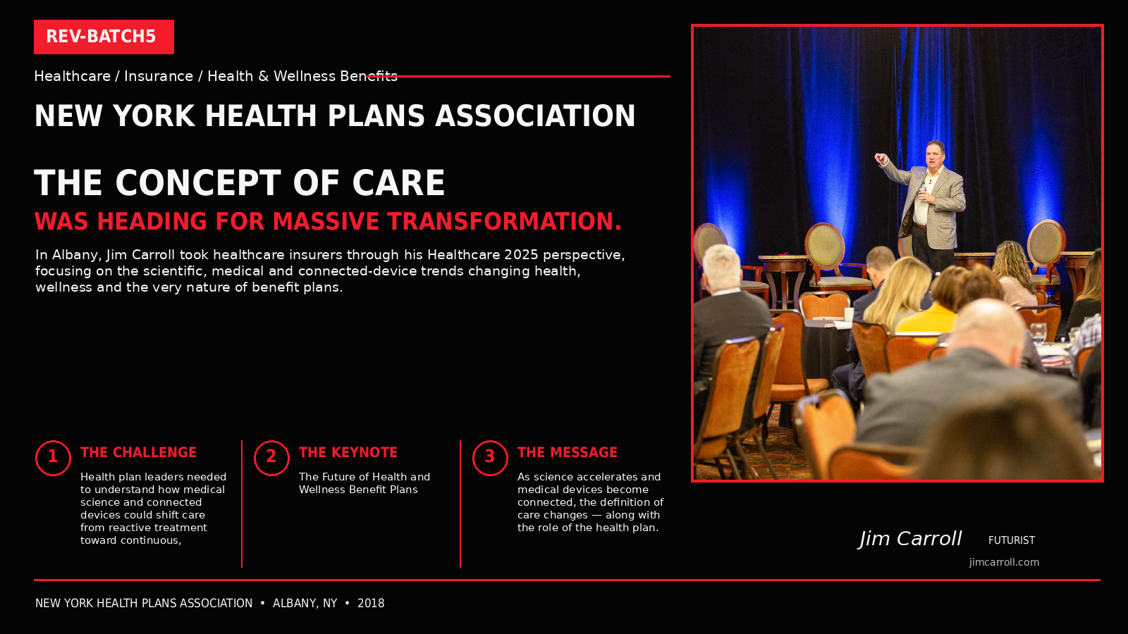 Jim Carroll keynote for New York Health Plans Association