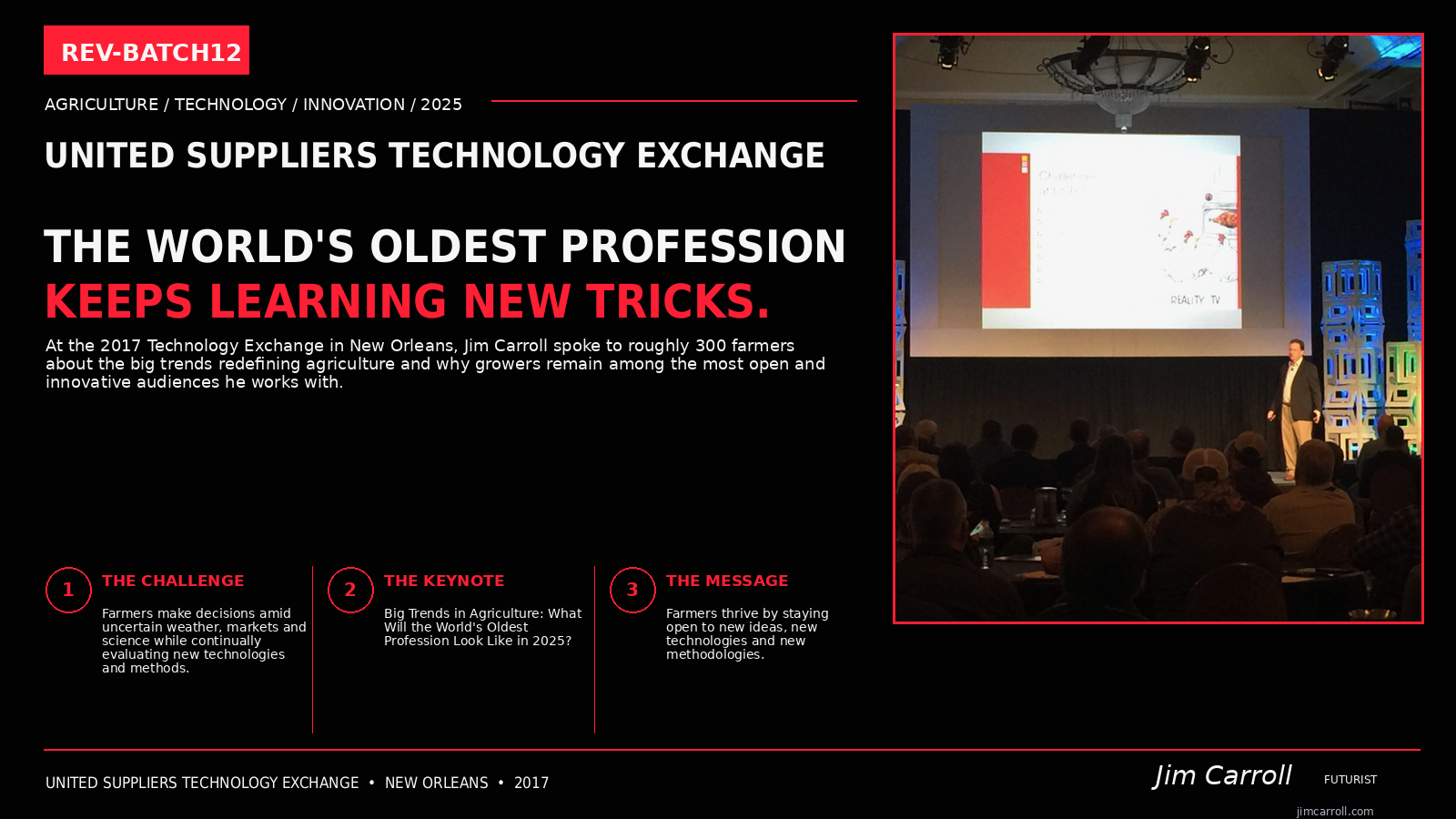 Jim Carroll keynote at the United Suppliers Technology Exchange