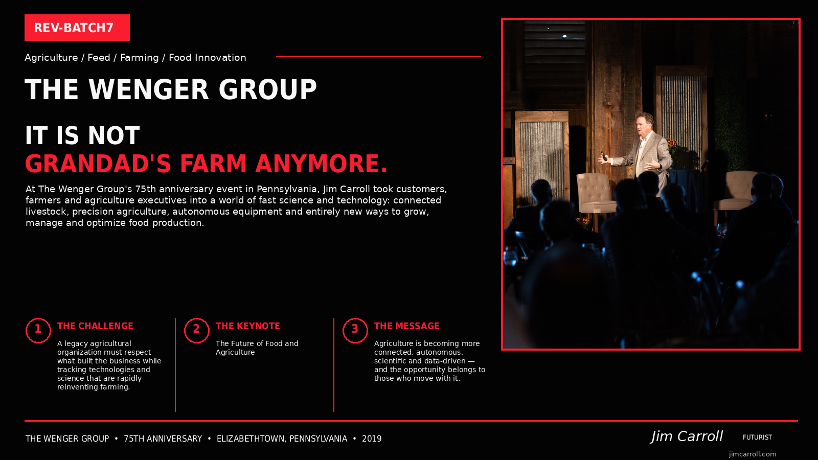 Jim Carroll keynote for The Wegner Group's 75th anniversary