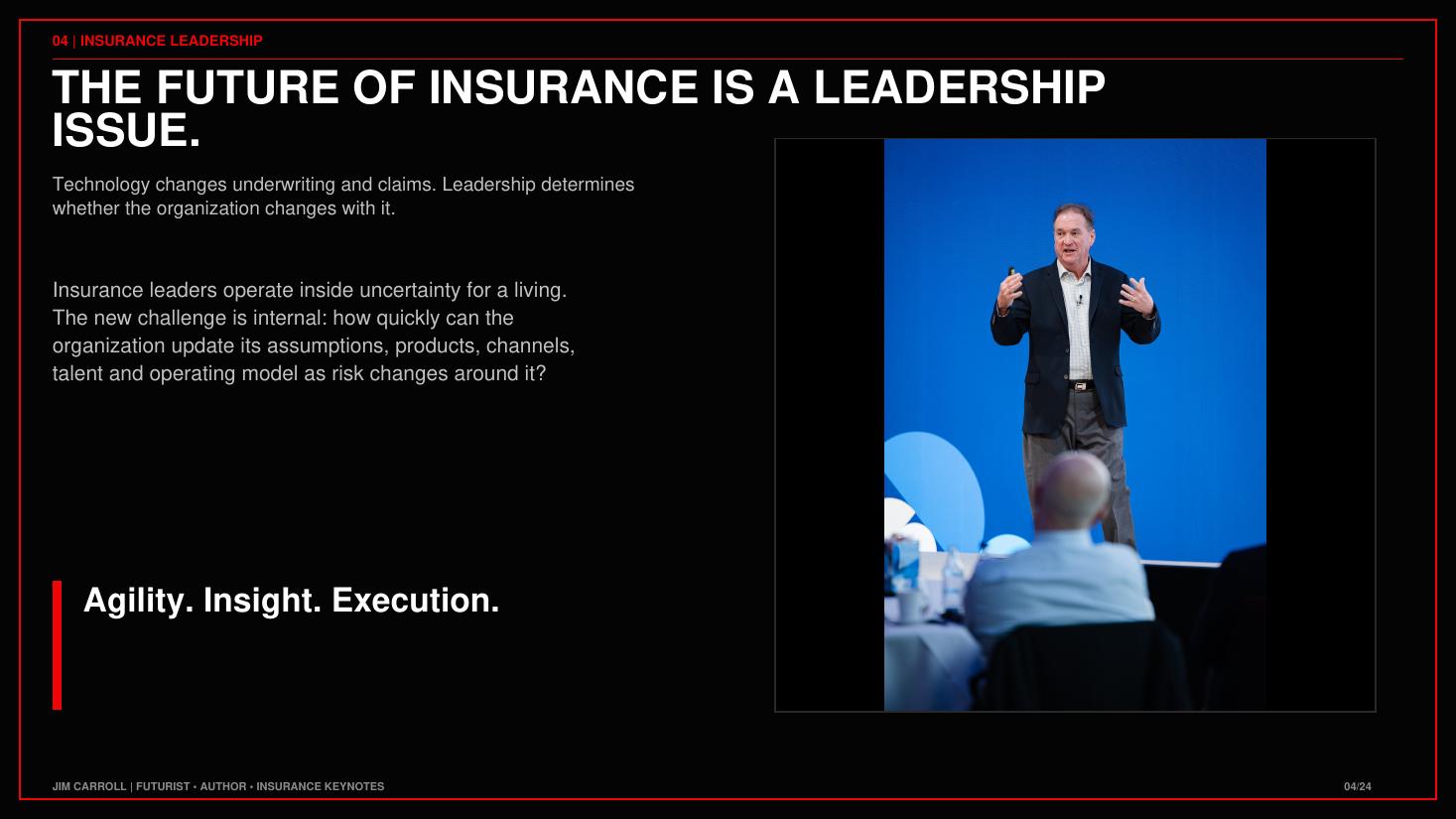 From the Insurance: Insurance Stopped Pricing the Past keynote guide