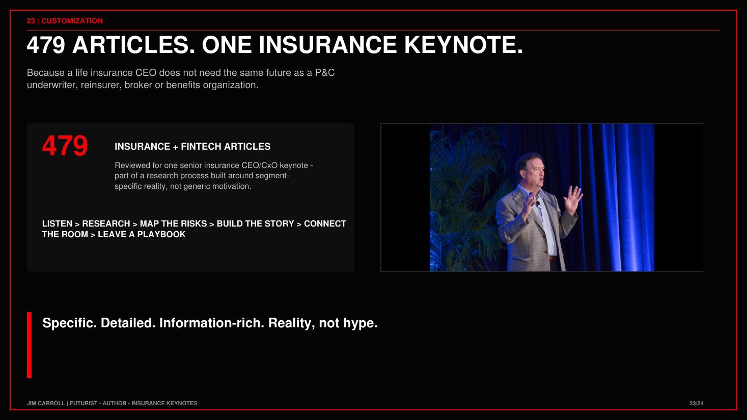 From the Insurance: Insurance Stopped Pricing the Past keynote guide