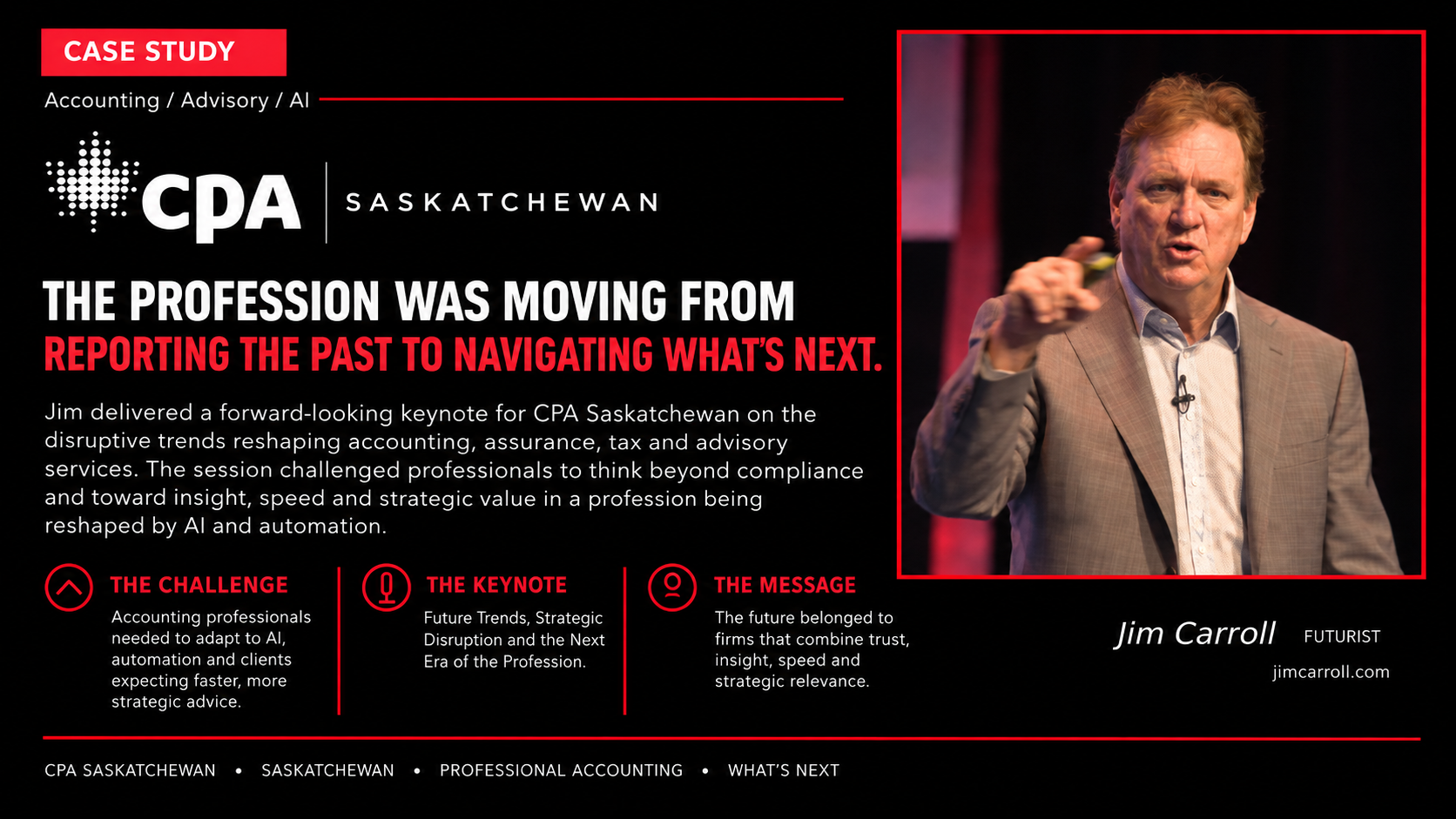 Jim Carroll keynote for CPA Saskatchewan