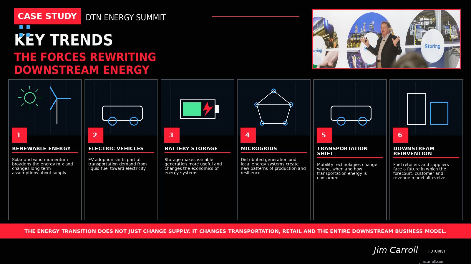 The forces rewriting downstream energy