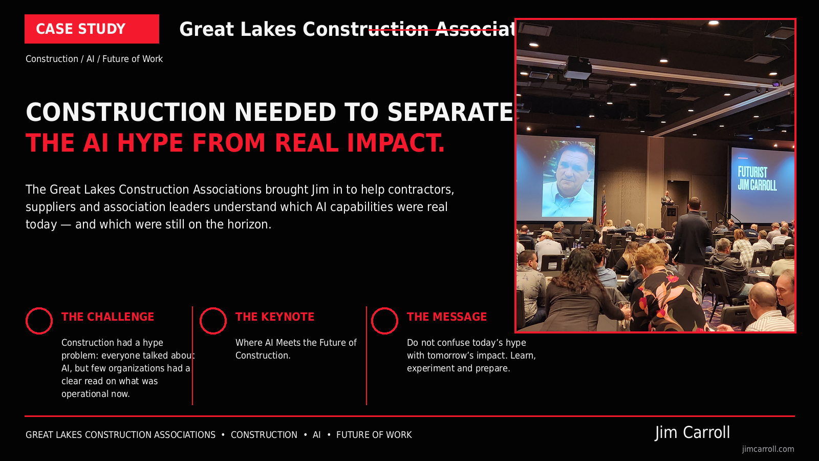 Jim Carroll keynote for Great Lakes Construction Associations