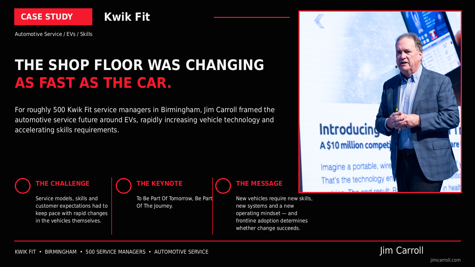 Jim Carroll keynote for Kwik Fit