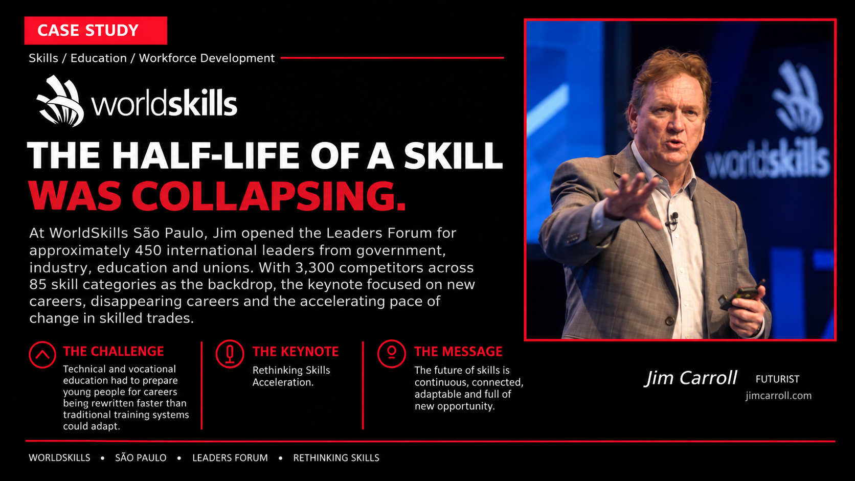 Jim Carroll keynote for WorldSkills