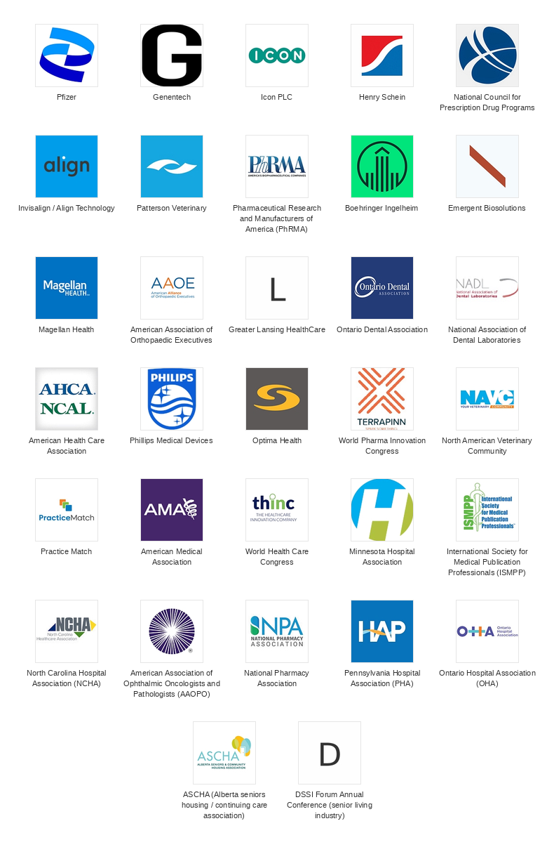 Healthcare, Pharma & Life Sciences client logos